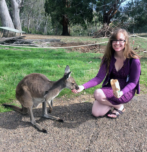 Kelly Summers and kangaroo