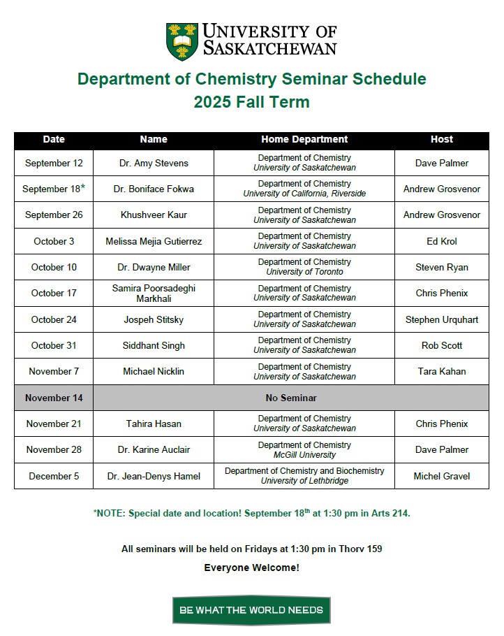 Seminar Schedule Winter 2025