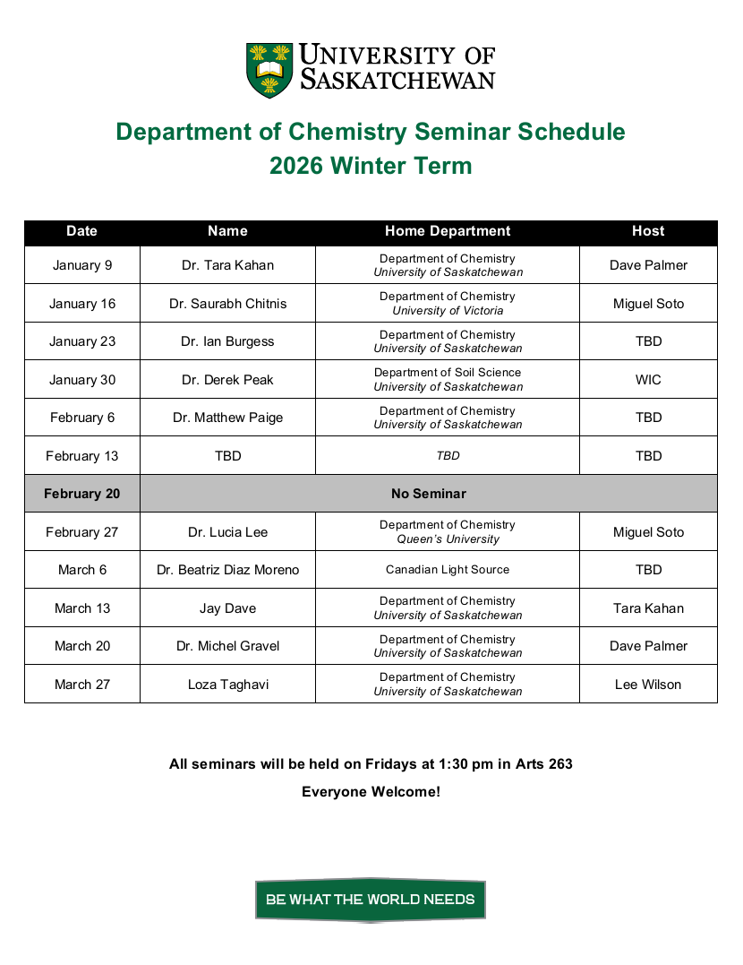 seminar schedule winter 2026