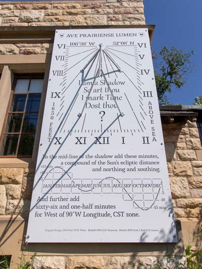 A new replica of the sundial was installed on the observatory’s south wall in 2019. (Photography by Christopher Putnam)