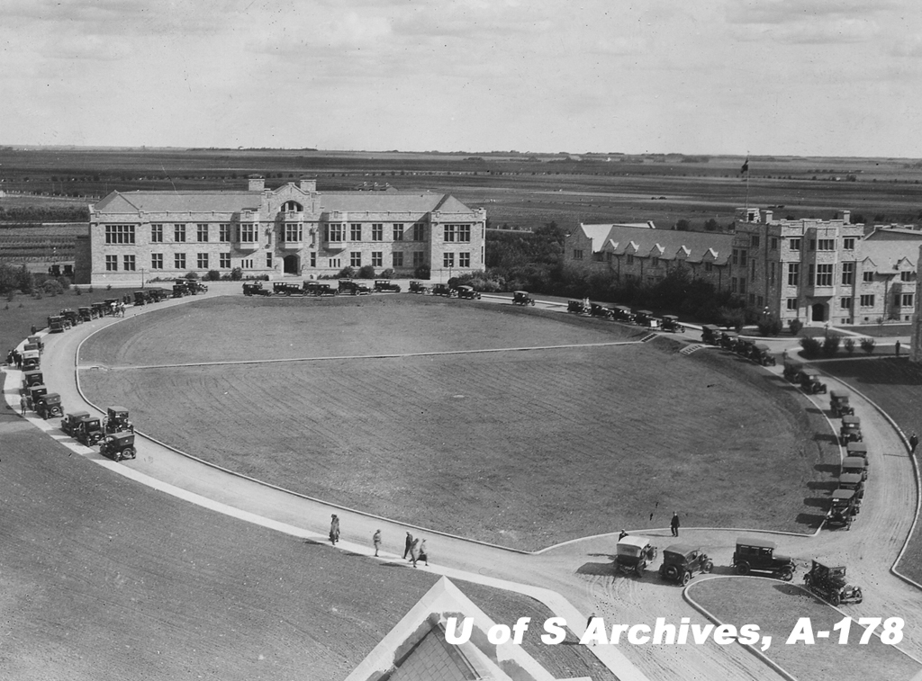 The Administration Building (left) on the edge of the Bowl in the 1930s